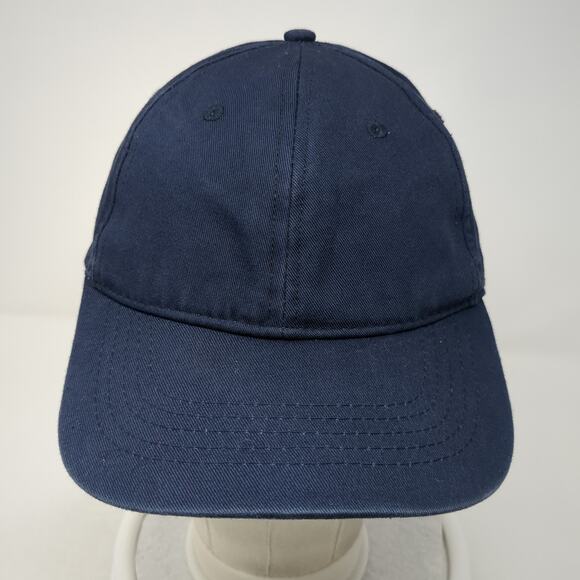 Unbranded Strapback Baseball Cap Blue One Size Adjustable Vented Holes Blank - Picture 2 of 9
